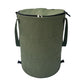 Army green Foldable Camping Trash Can with Lid - Large Capacity Heavy Duty Pop Up Rubbish Bin - Portable Storage Bag for Caravan, Picnic, Gardening and Outdoor Adventures - Space Saving Design(Size: M)