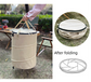 Army green Foldable Camping Trash Can with Lid - Large Capacity Heavy Duty Pop Up Rubbish Bin - Portable Storage Bag for Caravan, Picnic, Gardening and Outdoor Adventures - Space Saving Design(Size: M)