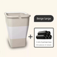 Beige Foldable Car Trash Can and Multi-Functional Storage Bin - Includes 5 Rolls of Bags - Leak-Proof Waterproof Design for Road Trips, Camping and Daily Commuting - Space Saving Portable Organiser(large)