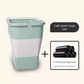 Light green Foldable Car Trash Can and Multi-Functional Storage Bin - Includes 5 Rolls of Bags - Leak-Proof Waterproof Design for Road Trips, Camping and Daily Commuting - Space Saving Portable Organiser(large)