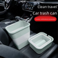 Light green Foldable Car Trash Can and Multi-Functional Storage Bin - Includes 5 Rolls of Bags - Leak-Proof Waterproof Design for Road Trips, Camping and Daily Commuting - Space Saving Portable Organiser(large)
