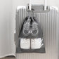 50-Pack Shoe Storage Bags - 25 Medium and 25 Large - Non-Woven Dust-Proof Travel Organiser with Transparent Window, Drawstring Closure for Business Trips, Home Wardrobe and Daily Storage