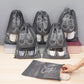 50-Pack Shoe Storage Bags - 25 Medium and 25 Large - Non-Woven Dust-Proof Travel Organiser with Transparent Window, Drawstring Closure for Business Trips, Home Wardrobe and Daily Storage
