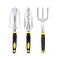 3-Piece Yellow Gardening Tool Set - Heavy Duty Aluminum Alloy with Bonus Claw Gardening Gloves - Rust Resistant Hand Trowel, Cultivator and Transplanter for Planting, Digging and Weeding