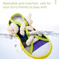 Yellow Squeaky Canvas Shoe Dog Toy - Durable Realistic Sneaker Design for Chewing and Teething, Interactive Boredom Buster with Built-in Squeaker, Daily Play and Training Solution for Pets