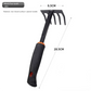 4-Piece Garden Hand Tool Set - Heavy Duty Steel with Ergonomic Non-Slip Grips - Includes Trowel, Transplanter, 5-Prong Rake and Dual-Purpose Hoe for Weeding, Planting and Shell Digging