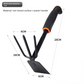 4-Piece Garden Hand Tool Set - Heavy Duty Steel with Ergonomic Non-Slip Grips - Includes Trowel, Transplanter, 5-Prong Rake and Dual-Purpose Hoe for Weeding, Planting and Shell Digging