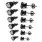 6-Pair Black Stainless Steel Stud Earring Set - Classic 6-Prong Crown Setting with Sparkling Round Cubic Zirconia in Multiple Sizes - Durable Skin-Friendly Jewelry for Daily Wear and Stacking