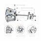 6-Pair Silver Stainless Steel Stud Earring Set - Classic 6-Prong Crown Setting with Sparkling Round Cubic Zirconia in Multiple Sizes - Durable Skin-Friendly Jewelry for Daily Wear and Stacking