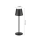 LED High-Foot Table Lamp with Touch Control - Rechargeable Dimmable Bedside Night Light for Bedroom & Living Room - Perfect Gift for Women(Black with a rounded base)