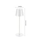 LED High-Foot Table Lamp with Touch Control - Rechargeable Dimmable Bedside Night Light for Bedroom & Living Room - Perfect Gift for Women(White with a rounded base)