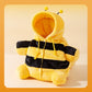 M Size Cute Bee Windproof Insulated Pet Shoulder Bag with Security Buckle - Soft Reversible Flannel Tote for Small Dogs & Cats Up to 2KG
