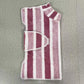 Red Stripes Super Absorbent Pet Bathrobe with Waist Belt & Neck Snap - Full Coverage Quick-Drying Towel for Dogs & Cats (XS Size)