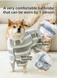 Red Stripes Super Absorbent Pet Bathrobe with Waist Belt & Neck Snap - Full Coverage Quick-Drying Towel for Dogs & Cats (XS Size)
