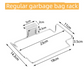 Stainless Steel Over-Cabinet Trash Bag Holder with Curved Ear Hook  - Heavy Duty Hanging Waste Bag Support for Home & Office