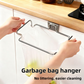 Large Stainless Steel Over-Cabinet Trash Bag Holder with Curved Ear Hook  - Heavy Duty Hanging Waste Bag Support for Home & Office