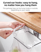 Stainless Steel Wall-Mounted Trash Bag Holder with Curved + V-Sharp Ear Hook  - Heavy Duty Waste Bag Support for Home & Office