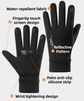 Black Windproof Thermal Sports Gloves with Touchscreen Fingertips & Anti-Slip Palm Grip for Running & Cycling (SD-01 Buckle / L Size)