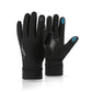 Black Windproof Thermal Sports Gloves with Touchscreen Fingertips & Anti-Slip Palm Grip for Running & Cycling (SD-01 Wrist-Tighten / M Size)