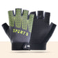 Black and Green Breathable Half-Finger Cycling Gloves for Kids - Non-Slip Silicone Grip, Ice Silk & Shock-Absorbing Sports Mitts (M Size)