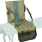 Green Foldable Stadium Seat Cushion with Backrest & Storage Pockets - Portable Roll-Up Outdoor Waterproof Oxford Cloth Bleacher Chair