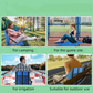 Black Foldable Stadium Seat Cushion with Backrest & Storage Pockets - Portable Roll-Up Outdoor Waterproof Oxford Cloth Bleacher Chair