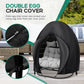 Black Heavy Duty Hanging Egg Chair Shield with Windproof Drawstring and Storage Bag - Waterproof & Dustproof Garden Swing Chair Protector (Double Seat 190 x 115 CM)
