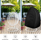Black Heavy Duty Hanging Egg Chair Shield with Windproof Drawstring and Storage Bag - Waterproof & Dustproof Garden Swing Chair Protector (Double Seat 190 x 115 CM)