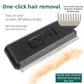2-in-1 Black Self-Cleaning Pet Grooming Comb - Multi-Functional Stainless Steel Fur Remover for Pets, Furniture, and Clothing
