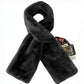 Black Soft Faux Fur Scarf with 15x20CM Hidden Zipper Pocket - Anti-Theft Travel Scarf  for Phone, Passport and Essentials