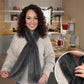 Red Soft Faux Fur Scarf with 15x20CM Hidden Zipper Pocket - Anti-Theft Travel Scarf  for Phone, Passport and Essentials