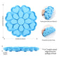 Blue 4-in-1 Textured Silicone Pet Lick Mat & Slow Feeder - Anti-Anxiety Calming Pad with Back Suction Cups