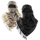 2-Pack 110x110CM Military Shemagh Cotton Tactical Desert Scarf (Black + Khaki) - Versatile Protective Face Mask and Head Wrap for Motorcycling, Paintball & Outdoors