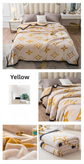 Yellow Lucky Four-Leaf Clover 100x150CM Premium Double-Sided Print Flannel Blanket - Soft All-Season Air Conditioning Throw for Office Nap & Travel