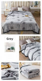 Grey Floral Fantasy 180x200CM Premium Double-Sided Print Flannel Blanket - Soft All-Season Air Conditioning Throw for Office Nap & Travel