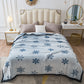 Blue Floral Fantasy 180x200CM Premium Double-Sided Print Flannel Blanket - Soft All-Season Air Conditioning Throw for Office Nap & Travel
