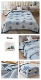 Blue Floral Fantasy 180x200CM Premium Double-Sided Print Flannel Blanket - Soft All-Season Air Conditioning Throw for Office Nap & Travel