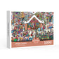 1000-Piece Large Jigsaw Puzzles with 70x50CM Display (Christmas Store Theme) - 6 LetterAlphabetical Zone Partitioning, Stress-Relief Educational Toy for Teens & Adults