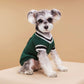 4-Pack XL Size Preppy Style V-Neck Knitted Cotton Pet Sweater - Hair-Resistant & Breathable, Classic Fleece-Lined Pullover for Cats and Dogs(Green + Red + Khaki + Grey)
