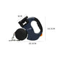 Blue One-to-Two Retractable Dog Leash with One-Click Safety Lock & Night Light - 3M Tangle-Free 360° Rotation Walking Leash