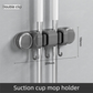 Grey Vacuum Suction Cup Mop & Broom Holder with 2 Roller Clips + 3 Hooks - Heavy Duty Waterproof Rack for Bathroom & Kitchen