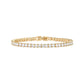 Gold 4.0mm Iced-Out Zirconia Tennis Bracelet with Secure Clasp - Classic Luxury Rhinestone Tennis Chain for Men & Women (8 Inches)