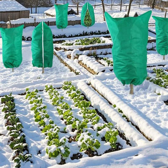 4-Pack Winter Plant Cold Protection Covers with Zipper & Drawstring - Thickened Frost Thermal Blankets and UV Resistant Shrub Jackets (80 x 120 CM)
