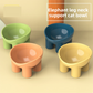 2-Pack Macaron Yellow Elevated Pet Bowls with Anti-Tip 4-Leg Base - Ergonomic Tilted Neck Protection Cat Food & Water Bowls