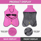 XL Size Rose Red Winter Waterproof Dog Puffer Vest with Adjustable Neckline / Belt and Leash Access - Reflective Long-Pile Fleece Lined Warm Cloak