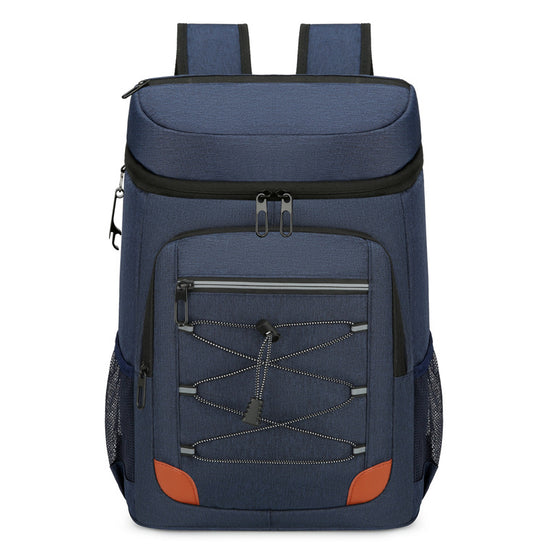 Blue 5.55 Gallons Large Insulated Picnic Backpack with Multi Pockets & Leak-Proof Interior - Multifunctional Waterproof Thermal Lunch Bag for Camping, Hiking & Outdoor Travel
