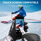1-Pair Winter Waterproof Touchscreen Ski Gloves - Anti-Slip Thermal Mitts for Men & Women (Black Graffiti Print)