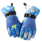 1-Pair Winter Waterproof Touchscreen Ski Gloves - Anti-Slip Thermal Mitts for Men & Women (Blue Graffiti Print)