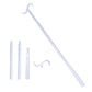 2-Pack White Portable Dressing Aid Stick & Long-Handled Shoe Horn (3-Section Detachable) - Adjustable 62cm-88cm Dressing Hook for Seniors & Limited Mobility