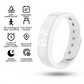 White Silent Vibration Alarm Smart Silicone Wristband with 3-Alarm Settings - Discreet Wake-Up Device for Teens & Adults (Horizontal version)